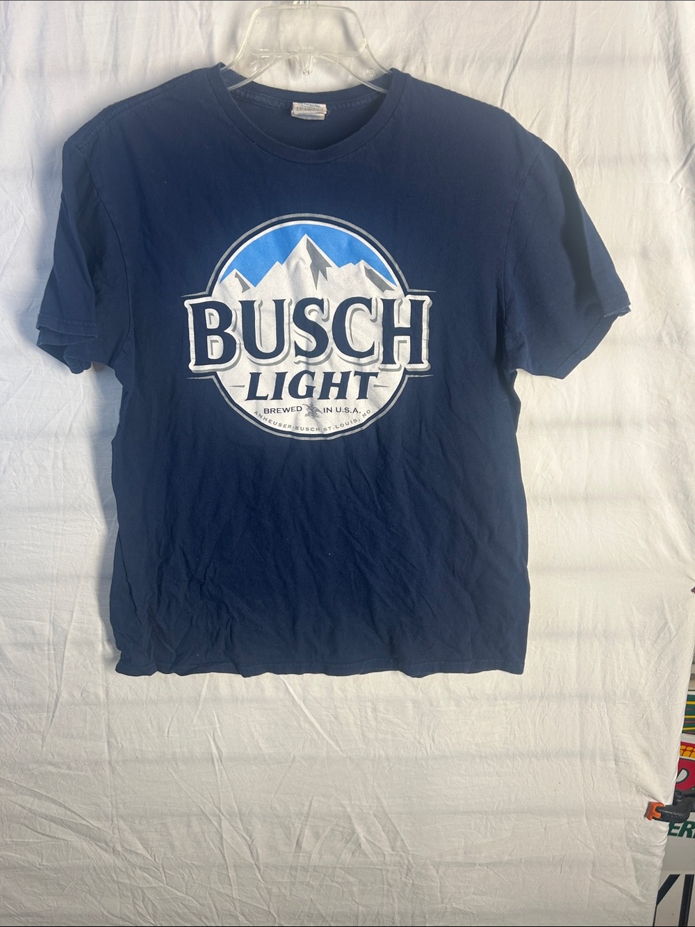 Delta Navy Busch Light Logo Short Sleeve Tee